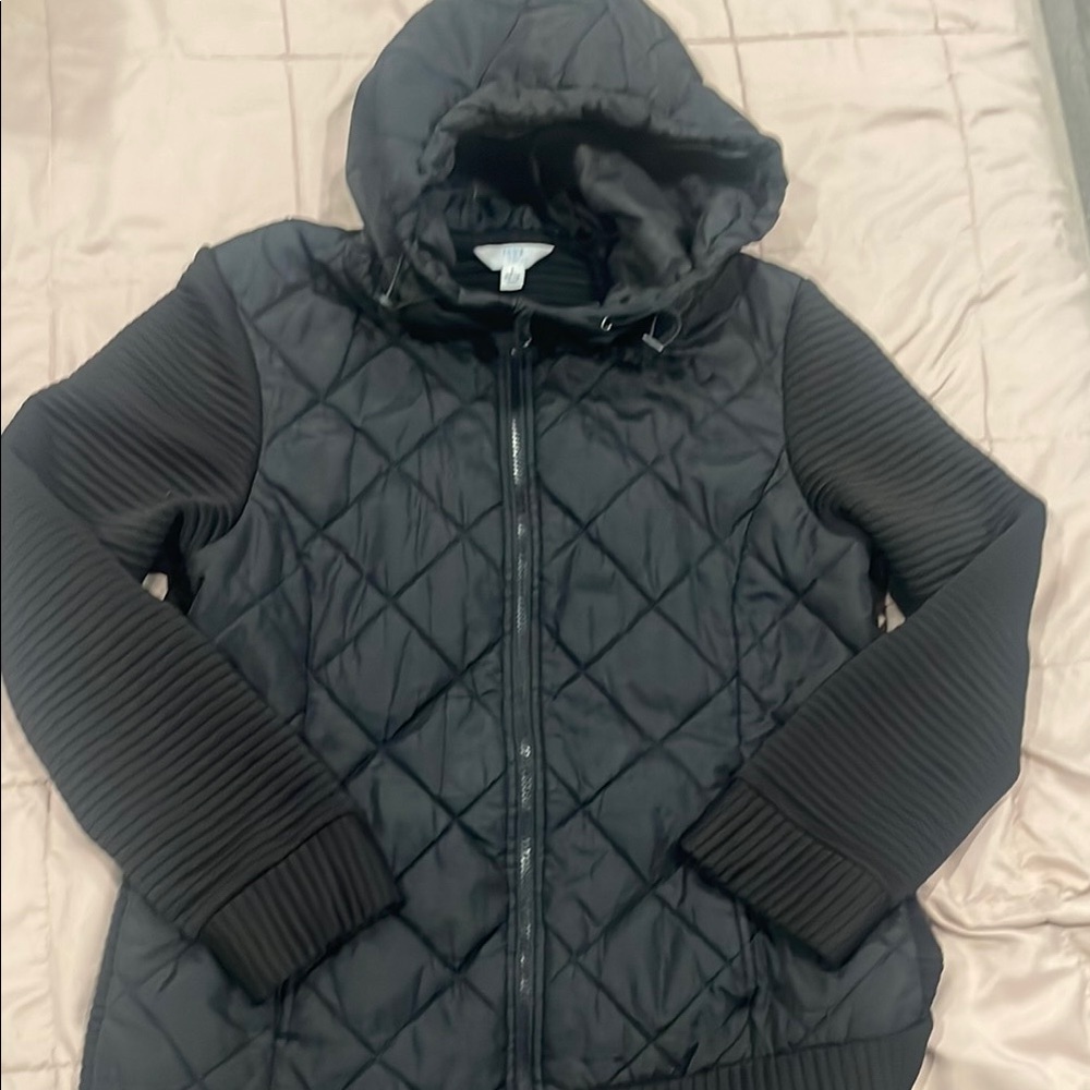 Time and Tru Black Ribbed Jacket